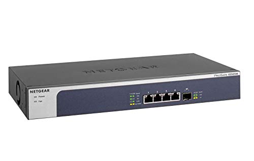 NETGEAR 5-Port 10G Multi-Gigabit Ethernet Unmanaged Switch (XS505M) - with 1 x 10G SFP+, Desktop/Rackmount, and ProSAFE Limited Lifetime Protection