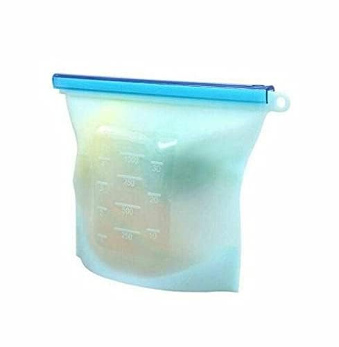 ALCIONO Silicone Reusable Food Bag - Eco-Friendly Airtight Seal Food Fresh Preserving Bag for Sandwich, Vegetables, Fruit, Snack, Meat, Liquid, Lunch and More. (2 PC)