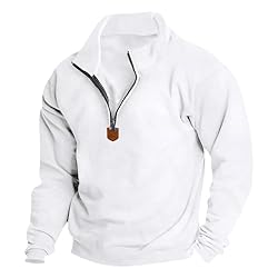 Mens Quarter Zip Pullover Vintage Fashion Long