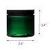 16 oz Green PET Plastic Refillable Jar with Black Smooth Lids (6 pack)
