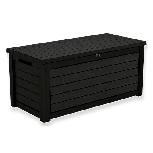 Koll Living Aufbewahrungsbox/Kissenbox Blackwood, 623 Liter trockener & belüfteter Stauraum - mit Gasdruckfedern - Deckel bis zu 272 kg belastbar