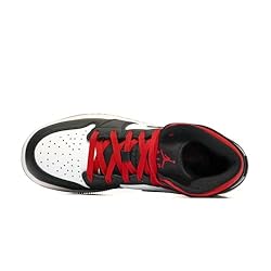 Big Kid's Jordan 1 Mid White/Gym Red-Black