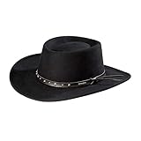 Stetson Men's Hawk Crushable Wool Gambler Hat Black