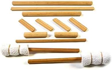 VULSINI 12 Set Solid Bamboo Stick Set for Warm Bamboo Massage - Full Body