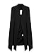 ASMAX HaoDuoYi Women Casual Open Front Cape Trench Duster Coat Longline Blazer(M,Black)