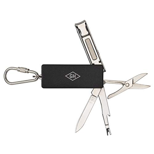 Gentlemen's Hardware 4in1 Pocket Manicure MultiTool Key Chain, Black