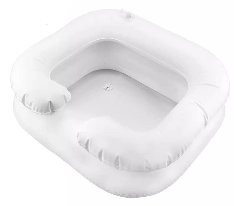 Inflatable Hair WASH Basin | Free Pump | Shampoo Bathing AID | WASH Hair in Bed Blow UP Bowl