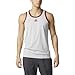 adidas Men's Basketball Heathered Tank Top, Light Grey /Collegiate Burgundy, Small