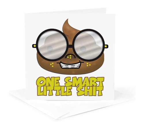 Greeting Card - One Smart Little Shit Nerd Turd Funny Geeky Geek Nerdy Humor -…