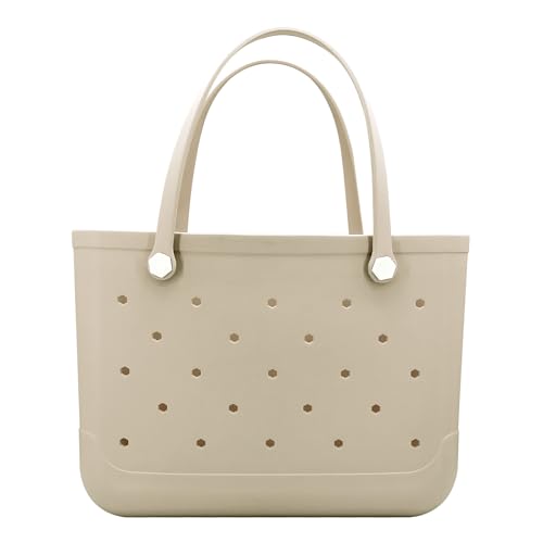 CXY Rubber Beach Bag, Waterproof Travel Tote bag for Women Outdoor Summer Beach Tote Washable Bag Open Handbag for Daily