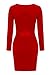 VOGRACE Women's Long Sleeve Cut Out Bandage Bodycon Party Clubwear Dress L Red