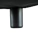 HOMCOM Ottoman Foot Rest, Small Foot Stool with Faux Leather Upholstery, Rectangular Ottoman Footrest with Padded Foam Seat and Plastic Legs, Bright Black