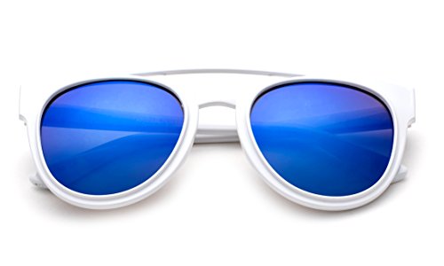 Newbee Fashion - Kids Teens Juniors Plastic Fashion Sunglasses for Girls & Boys Flash Mirror Lens Stylish Popular Aviator Shape Kids Fashion Sunglasses