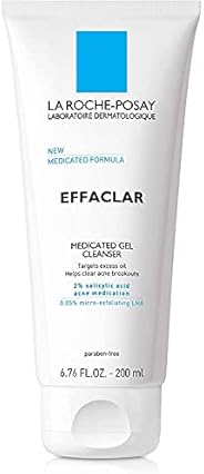 La Roche-Posay Effaclar Medicated Gel Acne Face Wash, Facial Cleanser with Salicylic Acid for Acne & Oily 