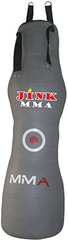 JINK Artificial leather - Pound /Floor Striking Hanging stripes Dummy Cylinder shaped bag JMMA354A Leather - Grey 70" Up to 55kg/121 lb