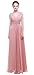 Esovr V Neck Chiffon Long Evening Gown Bridesmaid Dresses Prom Dresses Blush 12