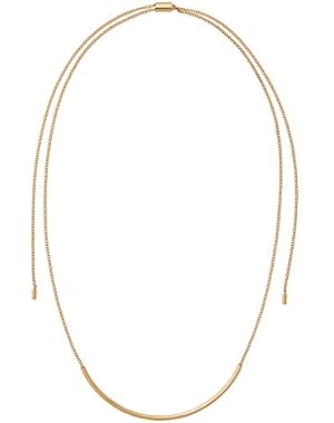 MKJ5792 MKJ5792710 Modern Fringe Gold-Tone Adjustable Drape Necklace