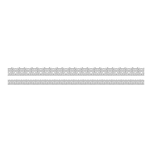 Lace Trimmings by Tim Holtz Idea-ology, Linen Ribbon, 2 Styles, 6 Yards Each, White, TH93216