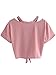 SweatyRocks Women's Loose Short Sleeve Summer Crop T-shirt Tops Blouse Pink S