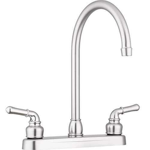 Pacific Bay Lynden Modern High Arc Kitchen Sink Faucet Metallic
