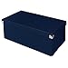 Pop n’ Store Decorative Storage Box with Lid, Collapsible and Stackable, Essential DVD Storage Box, Interior Size (14.624x7.5x5.75”) Navy, PNS05LSNY