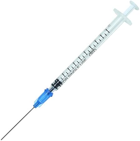 Punnarit Industrial 1ml Syringes with 22G x 1-1/2" Blunt Tip Fill Needle (Pack of 10)
