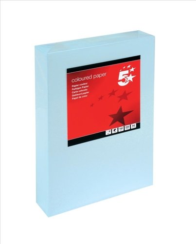 5 Star Colored Card Multifunctional 160gsm A4 Light Blue [250 Sheets]