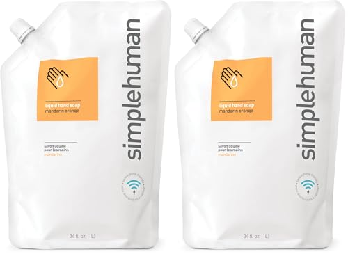 simplehuman Mandarin Orange Moisturizing Liquid Hand Soap Refill Pouch, 34 Fl.…