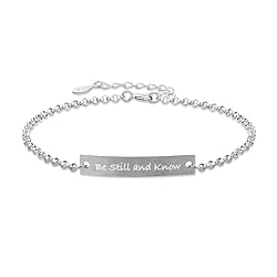Be Still and Know Bracelet for Women, 925 Sterling