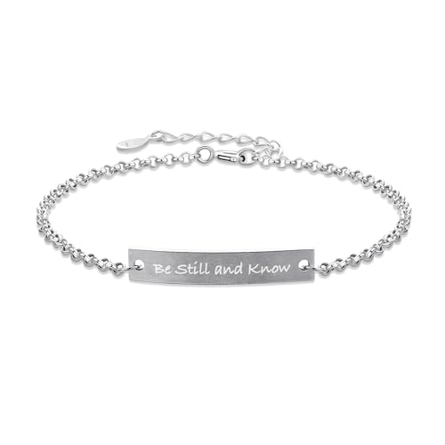 Be Still and Know Bracelet for Women, 925 Sterling