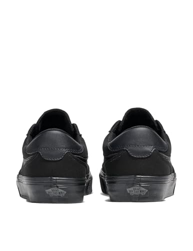 VANS MEN’S BROOKLYN LS SHOE – LOW-TOP FASHION SNEAKERS FOR CASUAL WEAR. CANVAS BLACK/BLACK. 10
