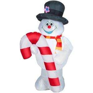 UPC 086786866696, 4&#39; Frosty the Snowman with Christmas Candy Cane Airblown Inflatable Holiday Outdoor Yard Display