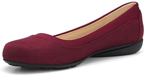 VILIYA Women's Knitted Casual Flats Breathable Ballet Shoes Comfortable Square Toe Lightweight Slip On Loafers