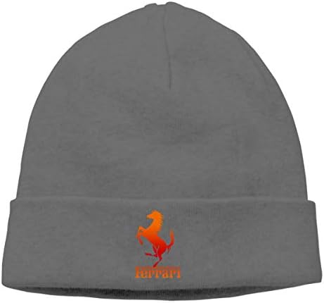 Gaoger Mens & Womens Ferrari Skull Beanie Hats Winter Knitted Caps Soft Warm Ski Hat Black