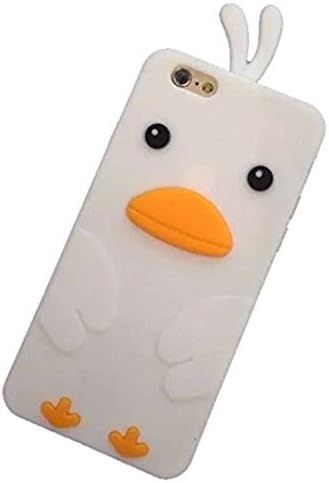 Amstreak iPhone 6 Plus / 6S Plus 5.5 3D Case 3D cute White Duck Cartoon Designed Soft Silicone Back Case (white)