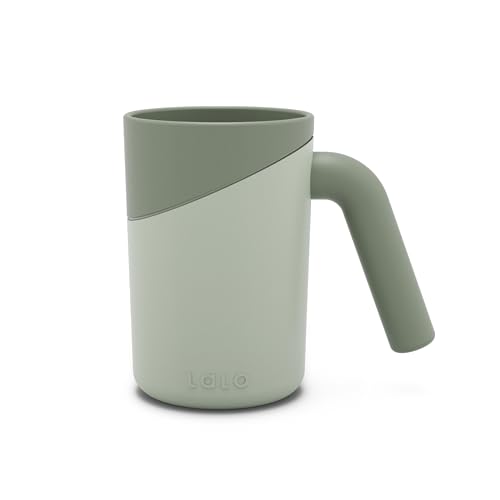 Lalo Bath Rinse Cup - Handle for Easy Grip, Tear-Free Baby Bathing, Flexible Lip, Non-Toxic, Soft Edge, Lightweight Bath Cup For Rinsing Hair and Body - Sage