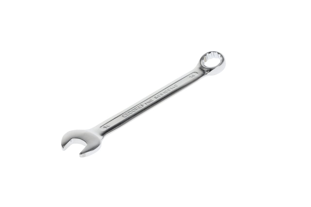 GEDORE red Combination Spanner SW 14 mm Matt Satin Finish Chrome Vanadium Steel Silver