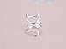 Helen de Lete Innovative Lovely Cat Kitty Sterling Silver Ring Small Size