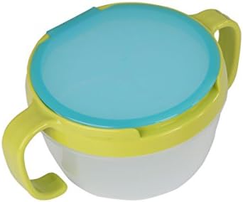 crownroyaljack Toddler Baby Anti-spill Snack Cup Double Handle Bowl Snack Keeper,Green