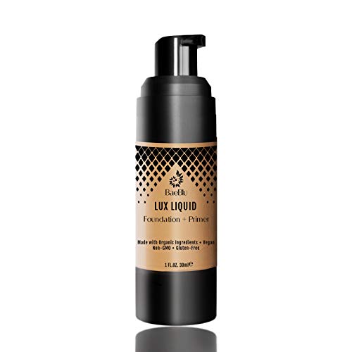 BaeBlu Organic Aloe-Based LUX Liquid Foundation, Natural Vegan Gluten-Free Made in USA, Toffee