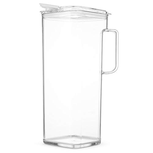 Komax Tritan Plastic Water Pitcher with Lid BPAFree, Square Water