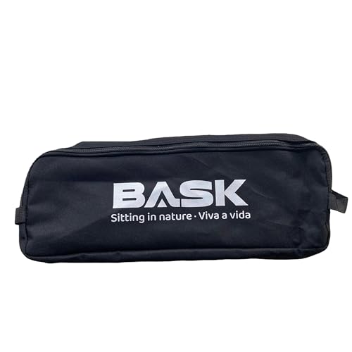 BASK Daydream Cadeira Premium Dobrável com Encosto Alto e Travesseiro – Extra Grande, Estrutura em Alumínio Resistente (150kg) – Portátil para Camping, Pesca, Praia e Lazer – Preto