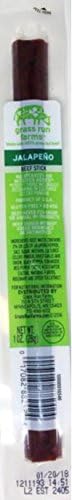Grass Run Farms 100% Grass Fed Beef Sticks, Jalapeno, 1 Ounce (Pack of 18)
