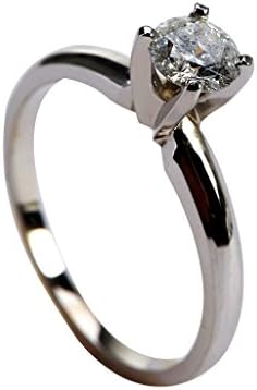 18k White Gold 0.45 ct Round Brilliant Shape GIA Certified Diamond Ring ( I COLOR, I3 CLARITY ) Ring Size 6
