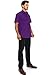 Men's Regular-Fit Solid Color Short Sleeve Dress Shirt, Purple Shirts (2XL)