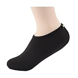 Wowfoot Water Shoes For Women Mens Aquatic Socks Flexible Fitness Pool (4. XL(W:9.5-10.5, M:8.5-9.5), Black)
