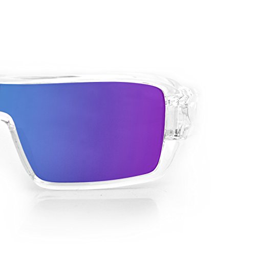 4003384 Bobster Paragon Sunglasses-Crystal Clear/Blue Mirror Lenses