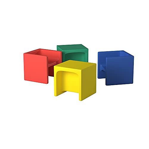 Children's Factory Cube Chairs, Set4, Primary, CF910007, Classroom