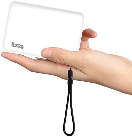 Slim Power Bank Ultra Thin,TONV 2.1A Mini External Phone Battery Pack, Emergency Phone Power Backup with 3 Output for Android Micro USB and Type C (White)