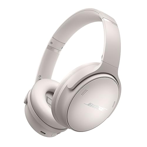 Bose QuietComfort SC Wireless Noise Cancelling Headphones, Bluetooth Over Ear Headphones with Up To 24 Hours of Battery Life, with Soft Case, White Smoke
